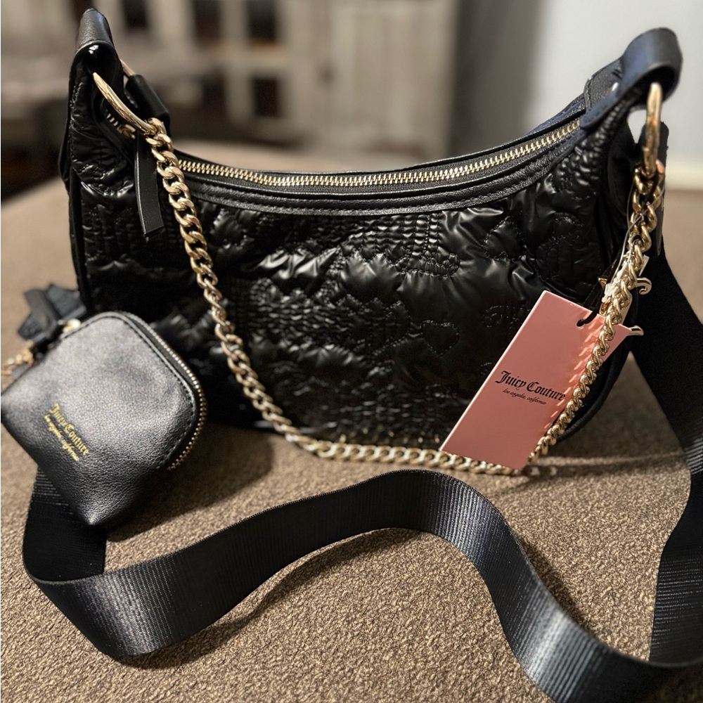 Juicy Couture Black and Gold Hobo Shoulder Bag